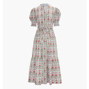 Hill House Home The Yara Dress - Green Floral Block Stripe Size XXSGreen Floral